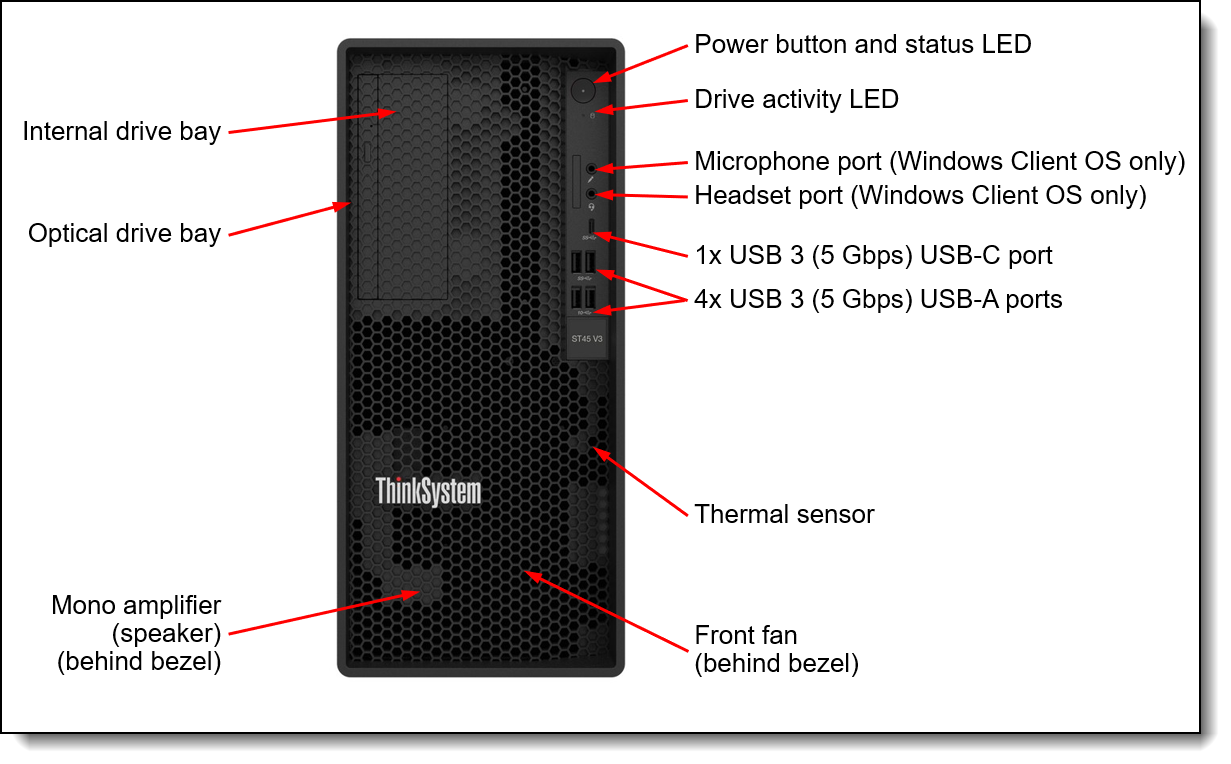 THINKSYSTEM ST45 V3, 1XAMD EPYC 4124P 4C 3.8GHZ 65W, 1X16GB