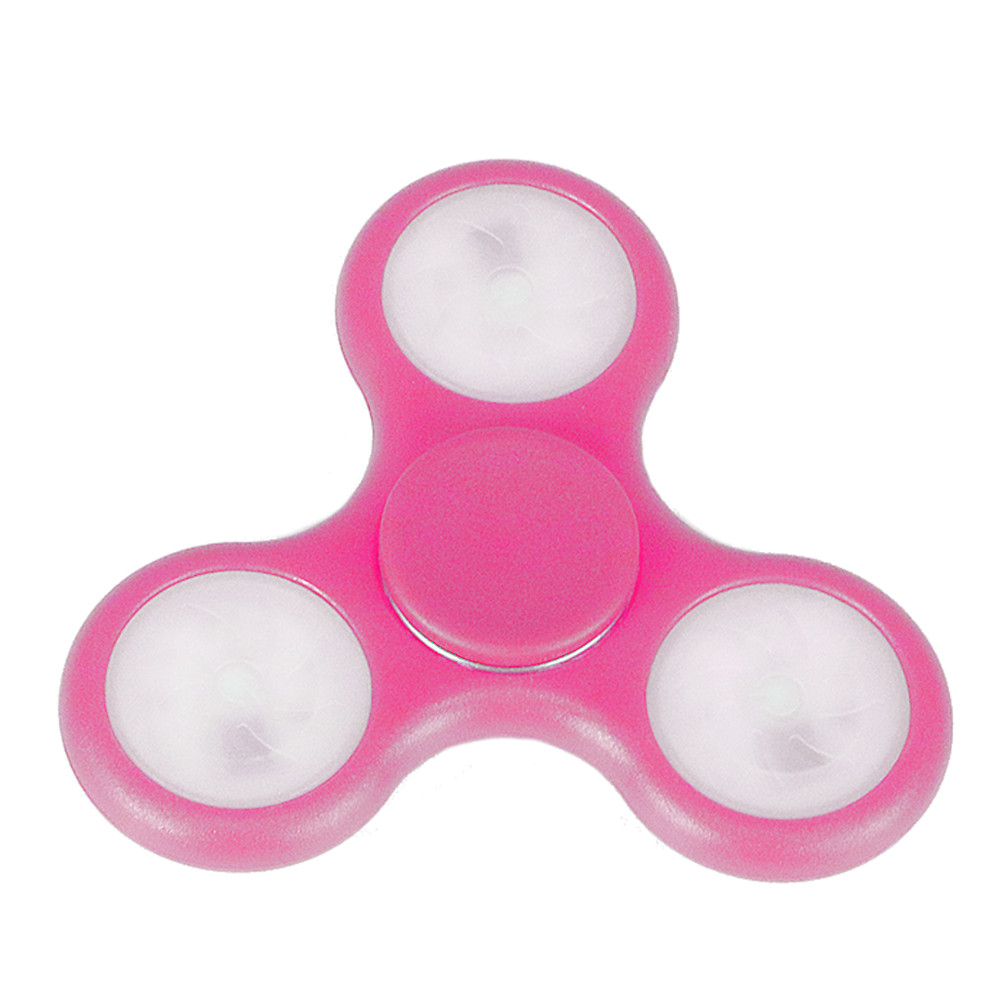 Fidget Spinner Antiestres Luces Led Rosado