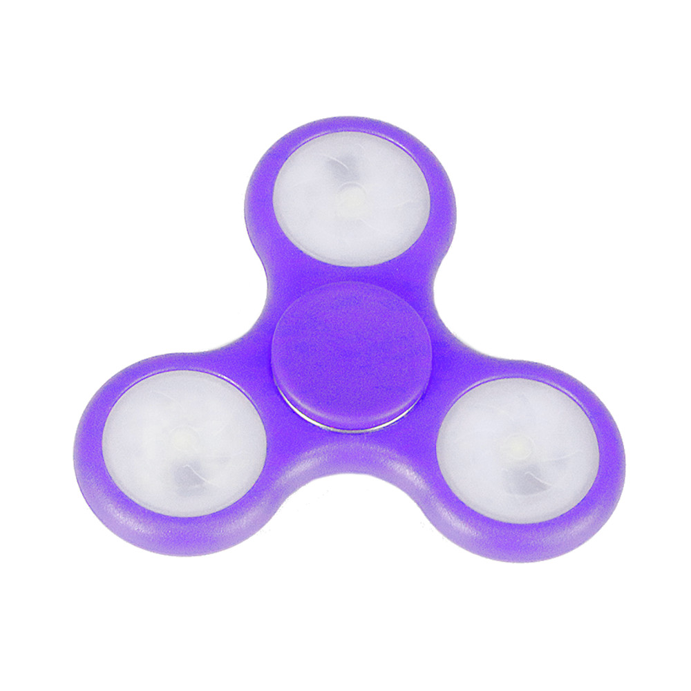 Fidget Spinner Antiestres Luces Led Purpura