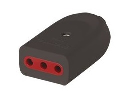 Adaptador Ficha 3L Hembra con Tierra Negro