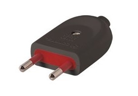Adaptador Ficha 2L sin Tierra Negro