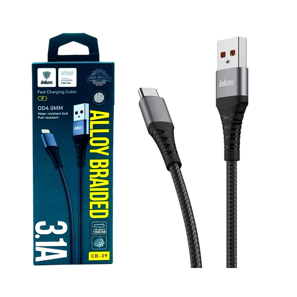 Cable Inkax USB-C 60w 1m negro