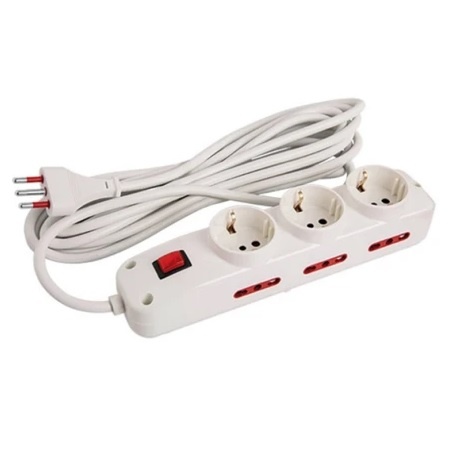 Alargue Conatel 3m 3xSchuko 6x3L Ficha 3L 2500W Blanco