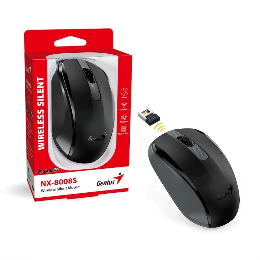 Mouse Genius NX-8008S Inalámbrico Silencioso Negro