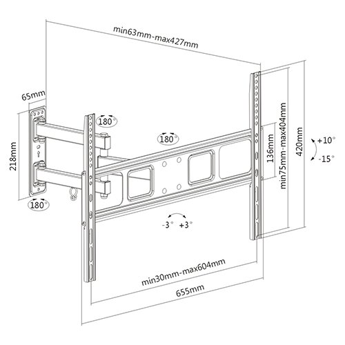 Soporte para TV lcd/led movil hasta 70'' / 35kg