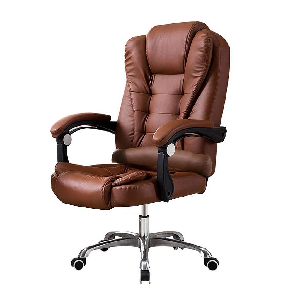 Silla Ejecutiva Lumax Miles Ergonómica Simil Cuero Marrón