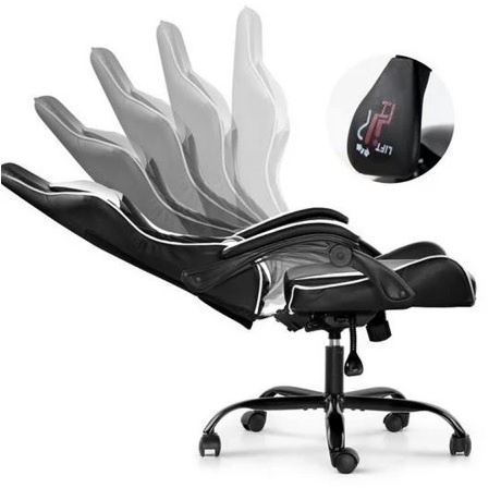 Silla Gamer ROM Negro/Blanco Reclinable