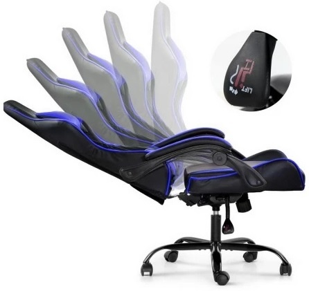 Silla Gamer ROM Negro/Azul Reclinable