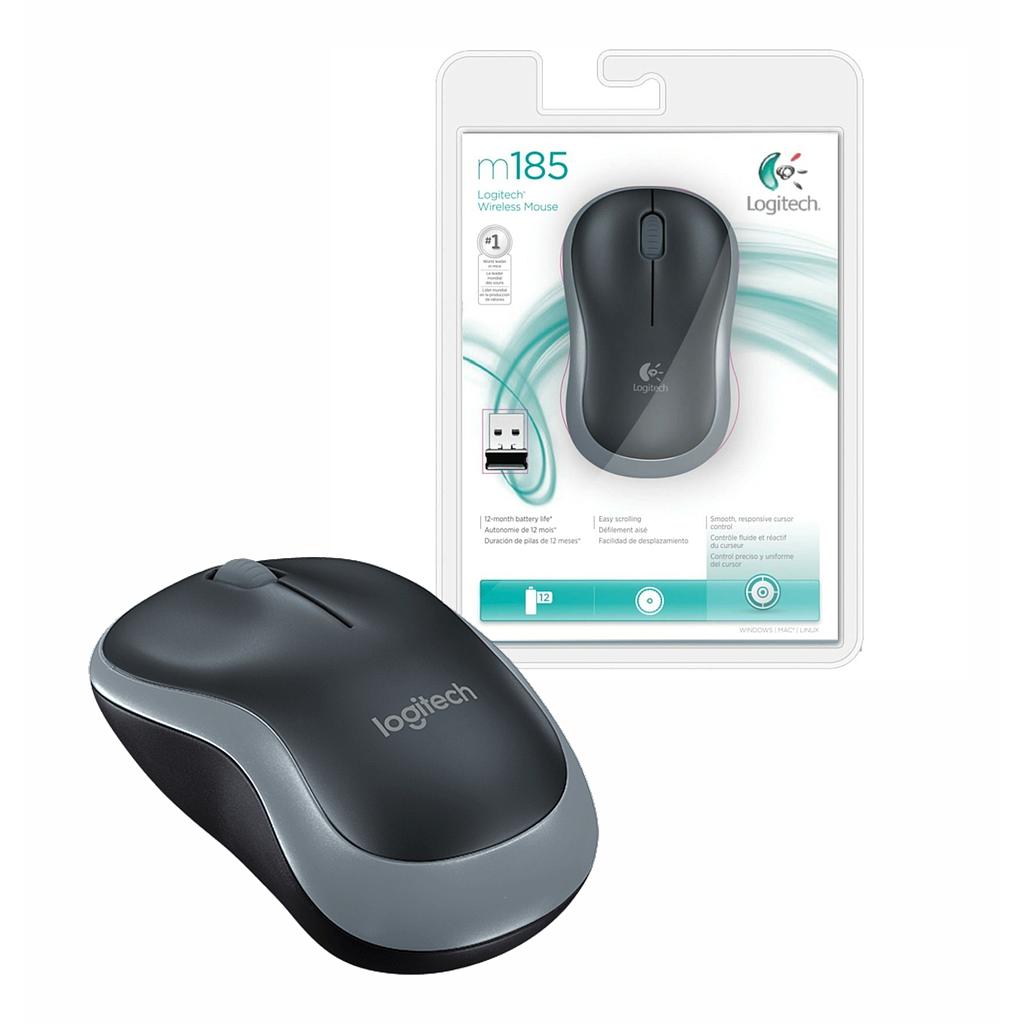Mouse Logitech M185 inalámbrico negro