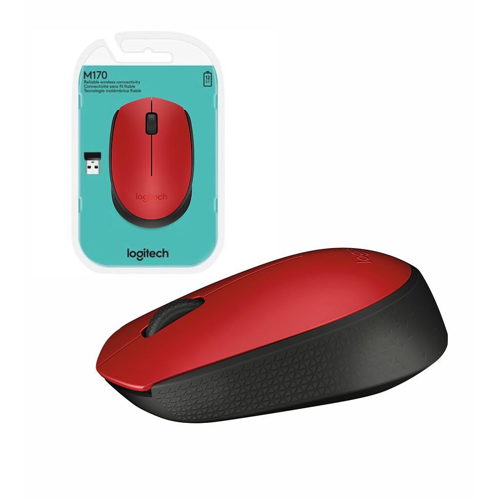 Mouse Logitech M170 inalámbrico rojo