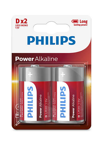 Pilas alcalinas Philips D x2