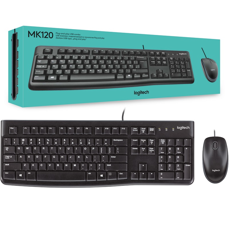 Combo Teclado y Mouse Logitech MK120 USB Español