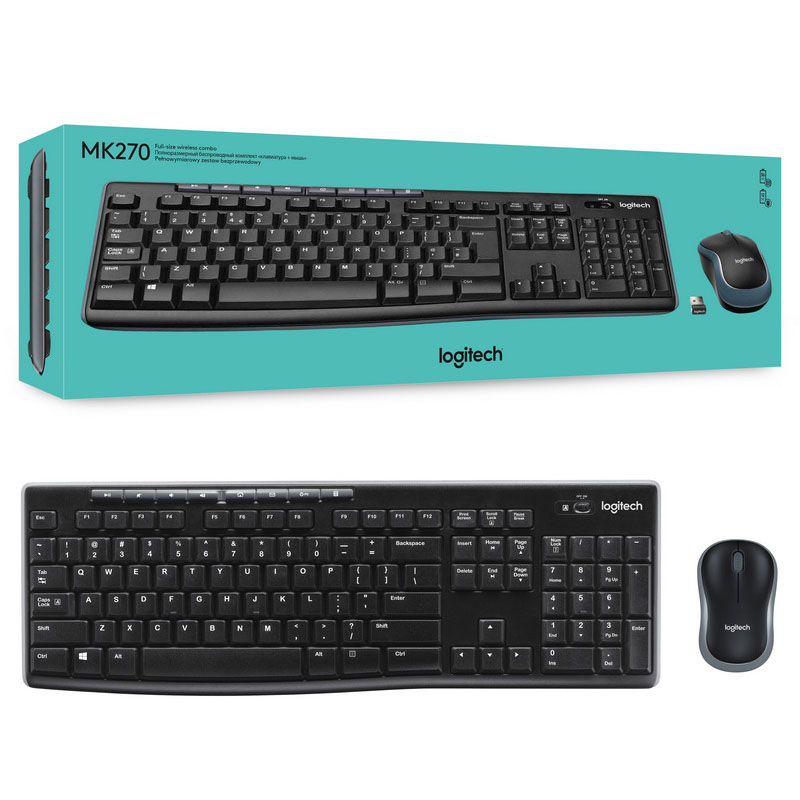 Combo Teclado y Mouse Logitech MK270 Inalámbrico