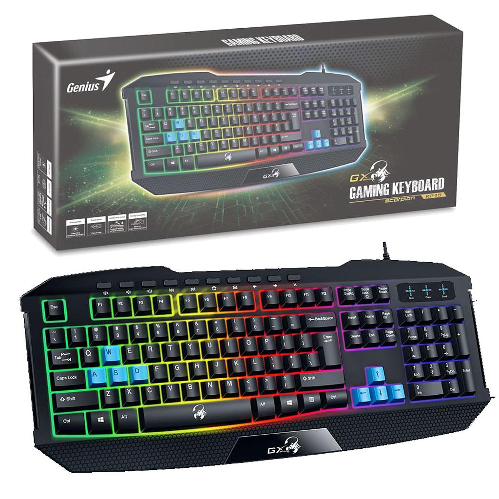 Teclado Genius Scorpion K215 gamer retroiluminado español usb