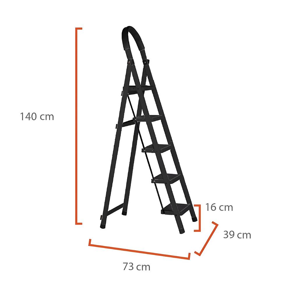 Escalera 5 escalones negra