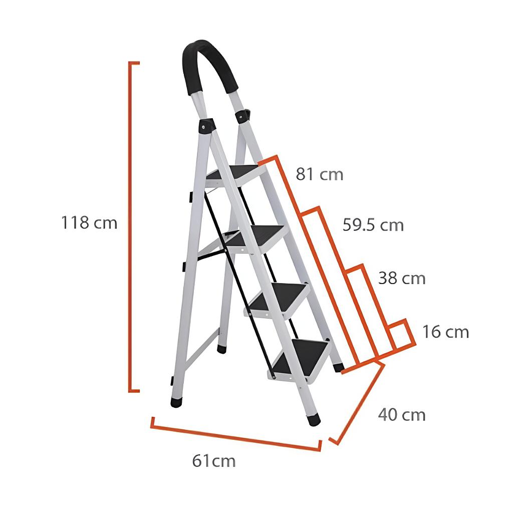 Escalera 4 escalones negra / blanca