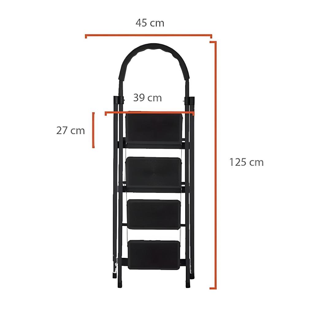 Escalera 4 escalones negra