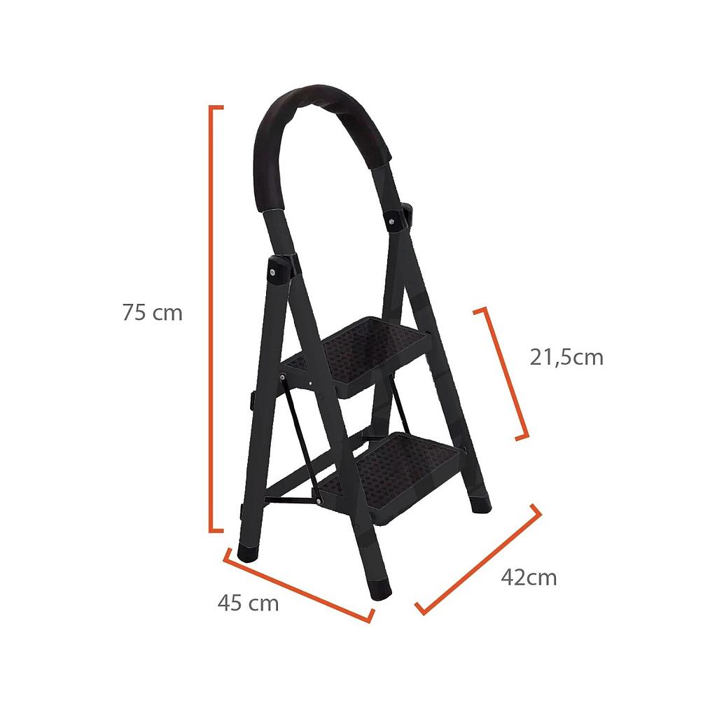 Escalera 2 escalones negra
