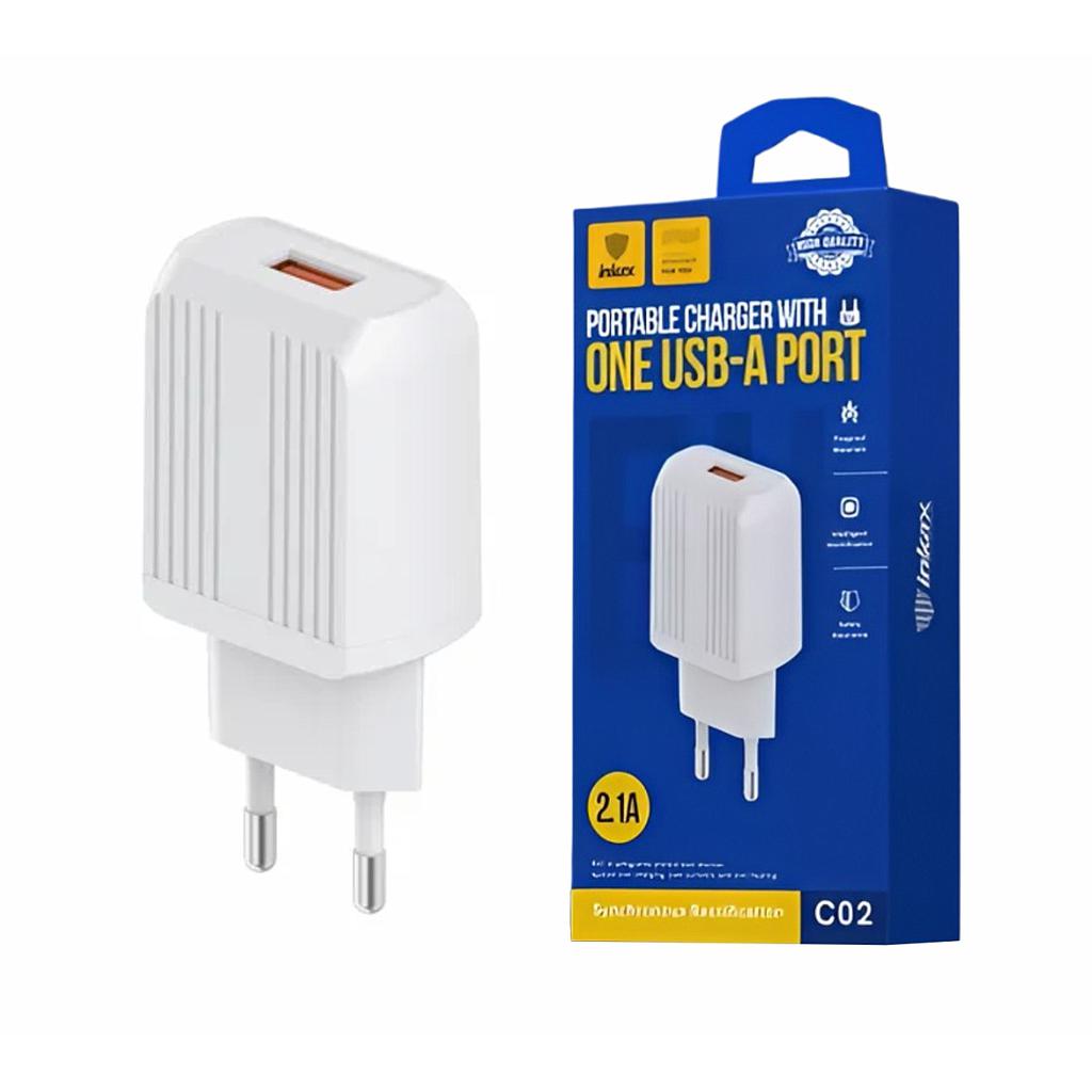 Cargador Inkax USB-A 2.1a blanco