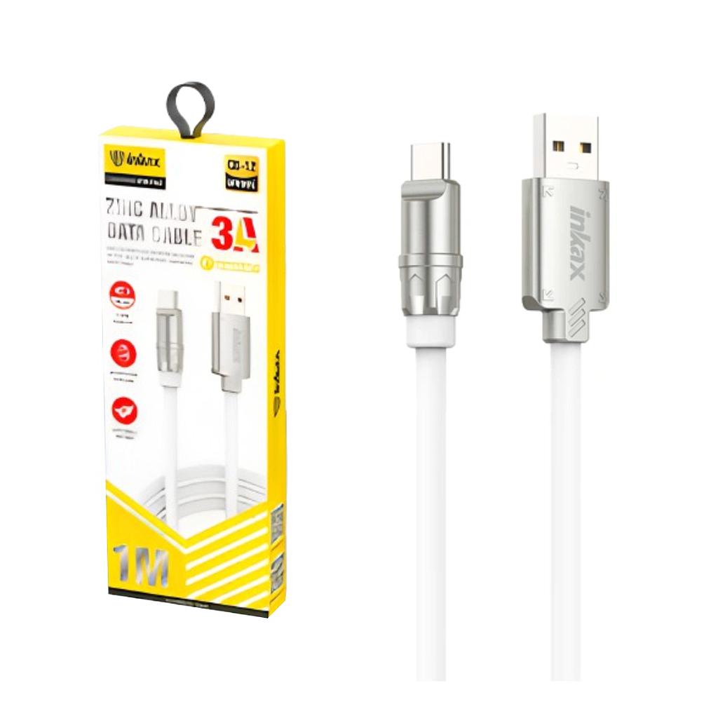 Cable Inkax USB-C 3A 1m Plateado