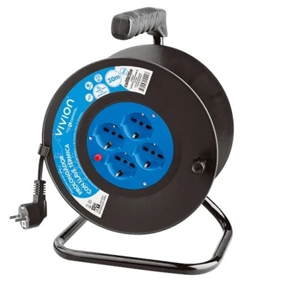 Alargue Carrete Conatel 30m 4xSchuko 2500W