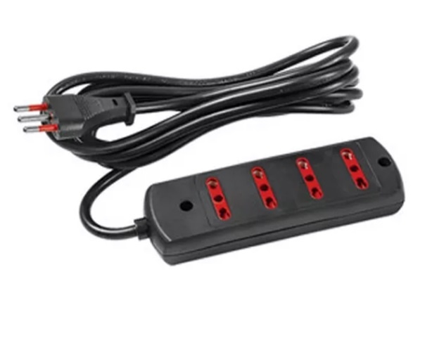 Alargue Conatel 3m 4x Bipaso Ficha 3L 2500W Negro