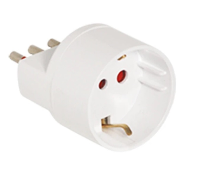Adaptador Conatel 711002 Schuko a 3 Líneas 10A Blanco