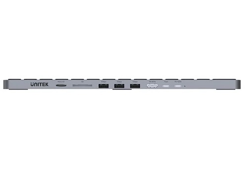 Teclado con HUB USB-C Unitek 9 en 1 PD 100W HDMI 4K
