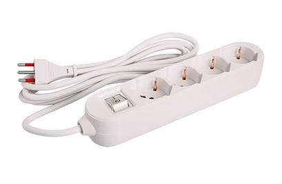 Alargue Conatel 3m 4x Schuko 2500W Blanco