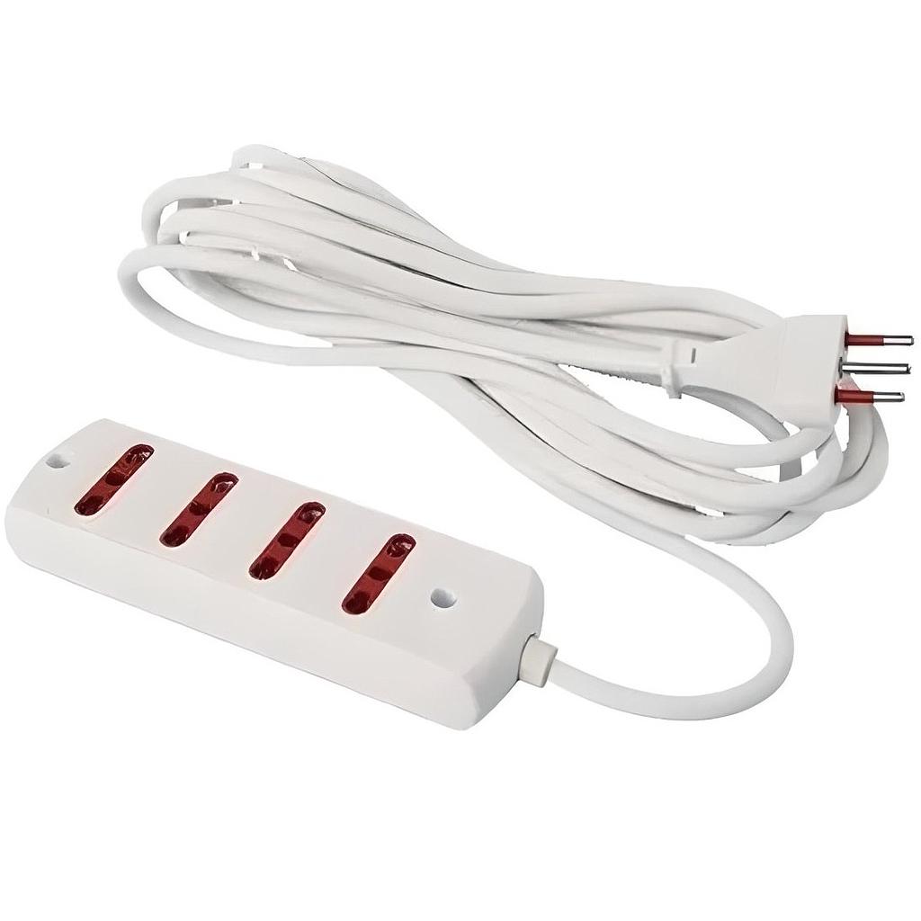 Alargue Conatel 3m 4x Bipaso Ficha 3L 2500W Blanco