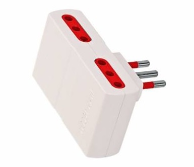 Adaptador de Corriente Conatel 4x3L a Ficha 3L Blanco
