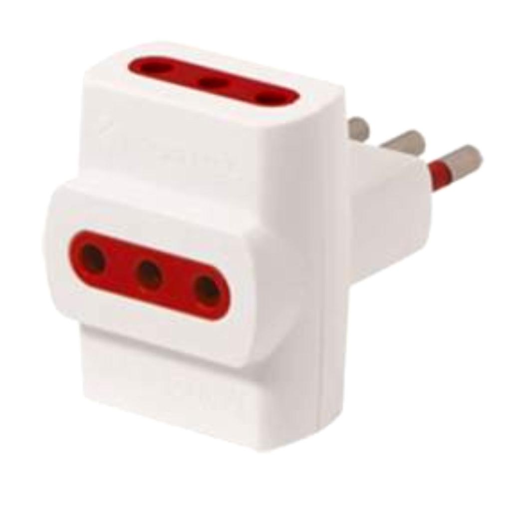 Adaptador Conatel 3x3L a Ficha 3L 100-240V Blanco