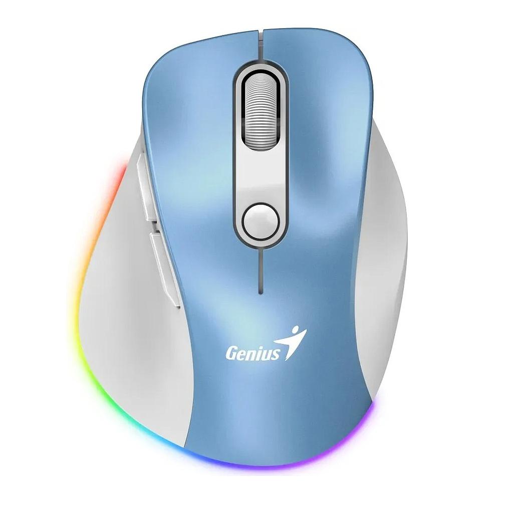 Mouse Genius Ergo 9000S Pro Inalámbrico Bluetooth Celeste