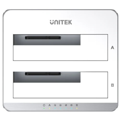 Dock Station Unitek doble bahía para Discos 2.5&quot; y 3.5&quot; SATA III