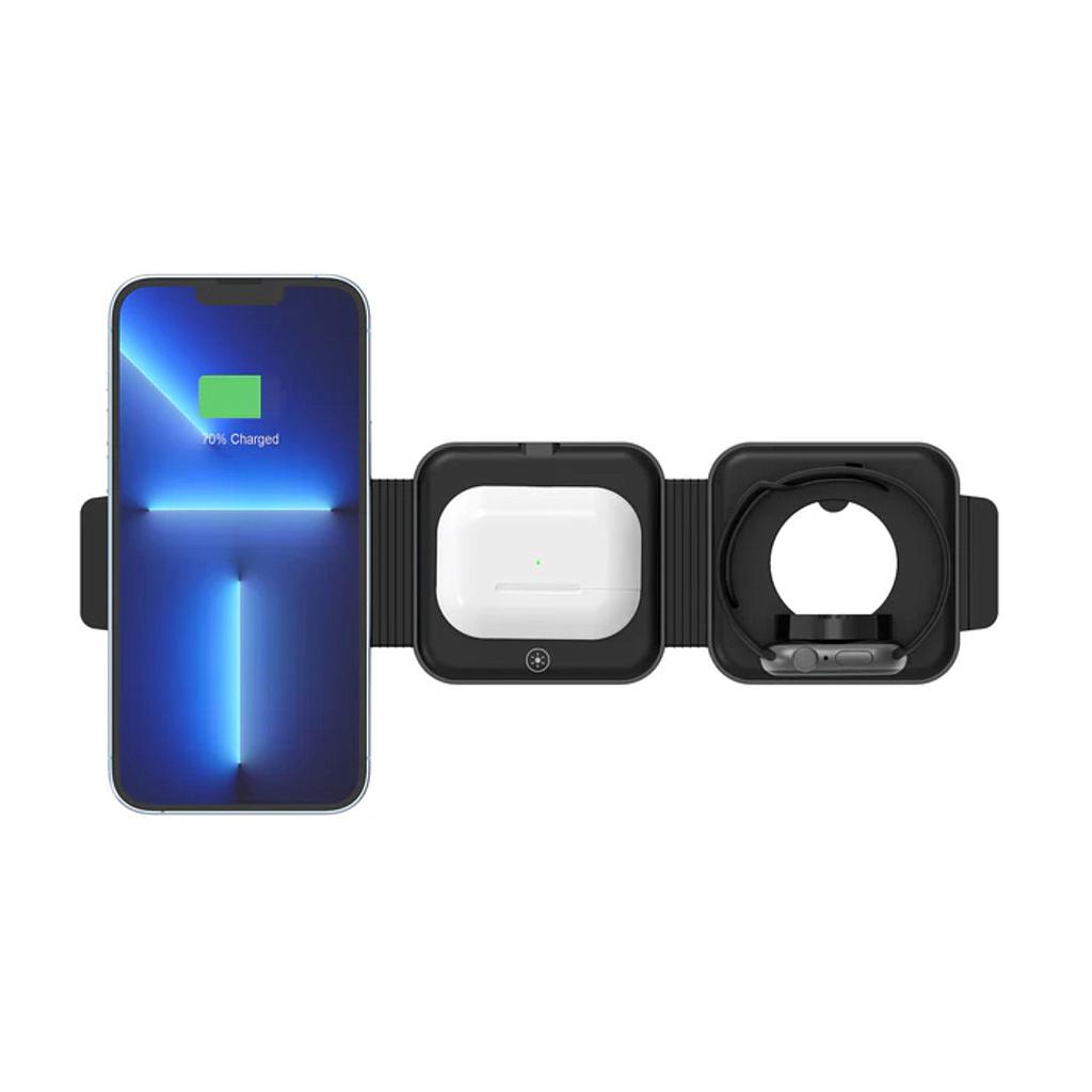 Cargador Inalámbrico Unitek 3 en 1 Plegable 15W MagSafe