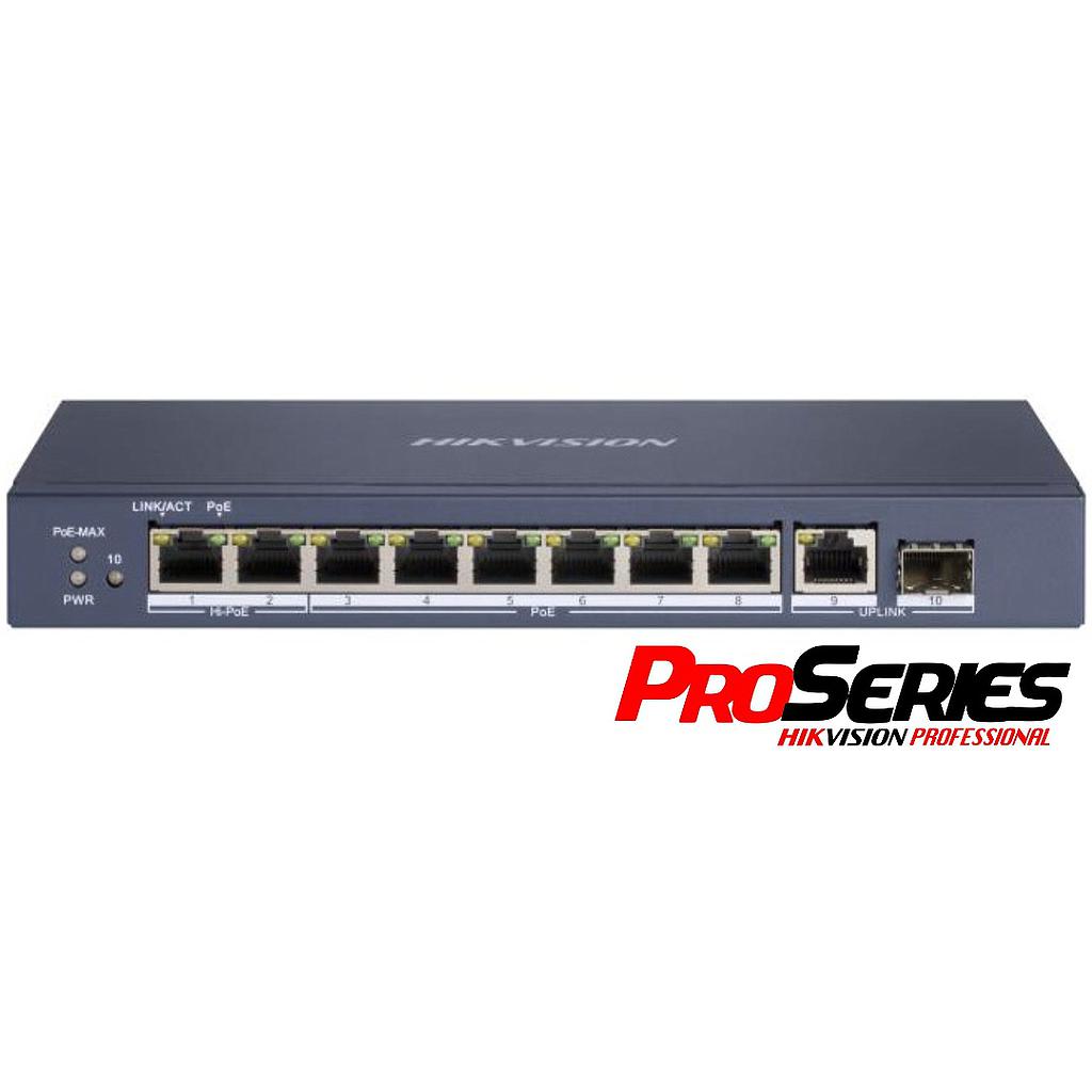 Switch PoE Hikvision Pro Series 9 Puertos Gigabit 110W