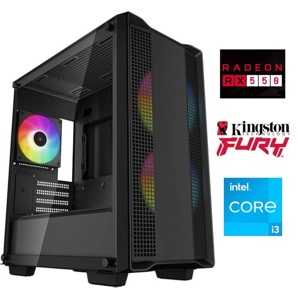 Equipo Gamer Core i3 10100F, 8GB, SSD 480 GB, RX550 4GB