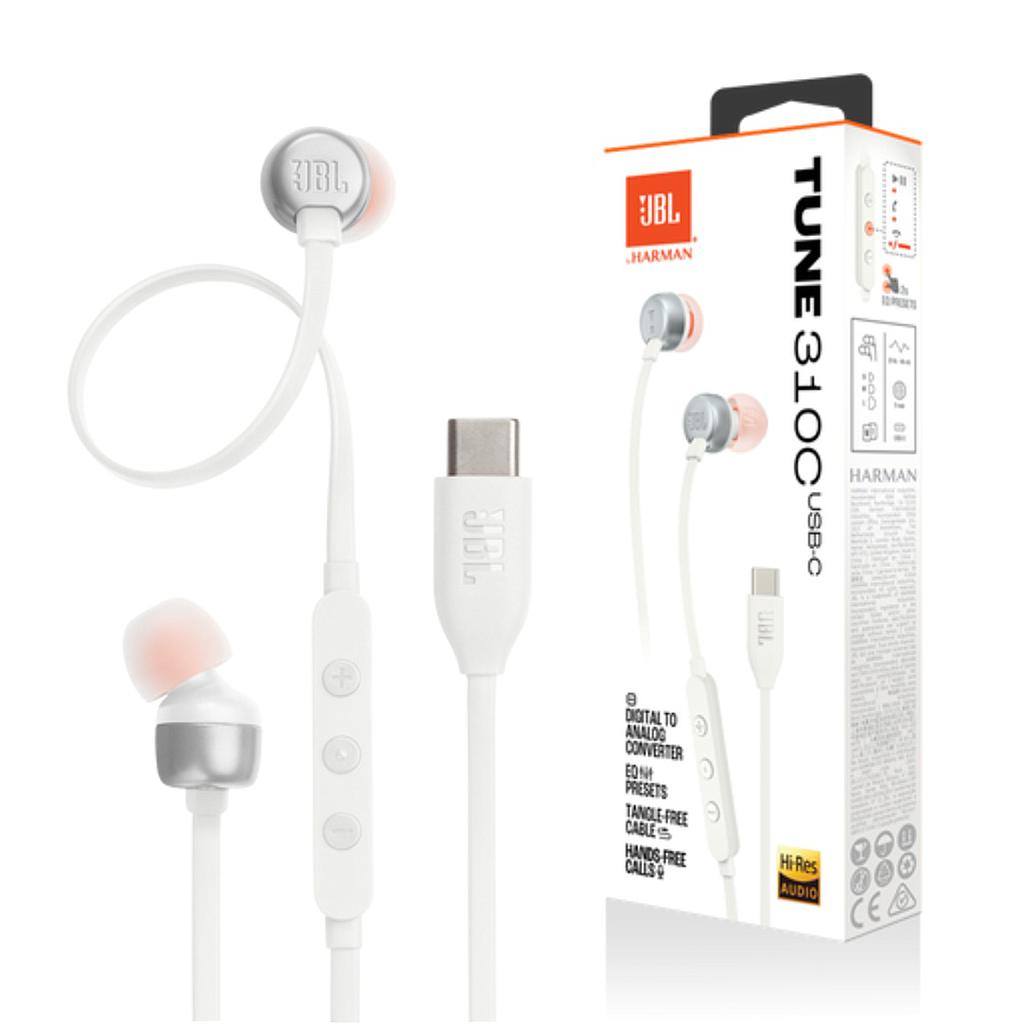 Auriculares JBL TUNE 310C USB-C Blancos