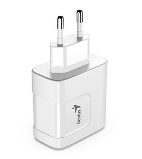 Cargador Genius PD-65AC 65W USB-C y USB-A Blanco