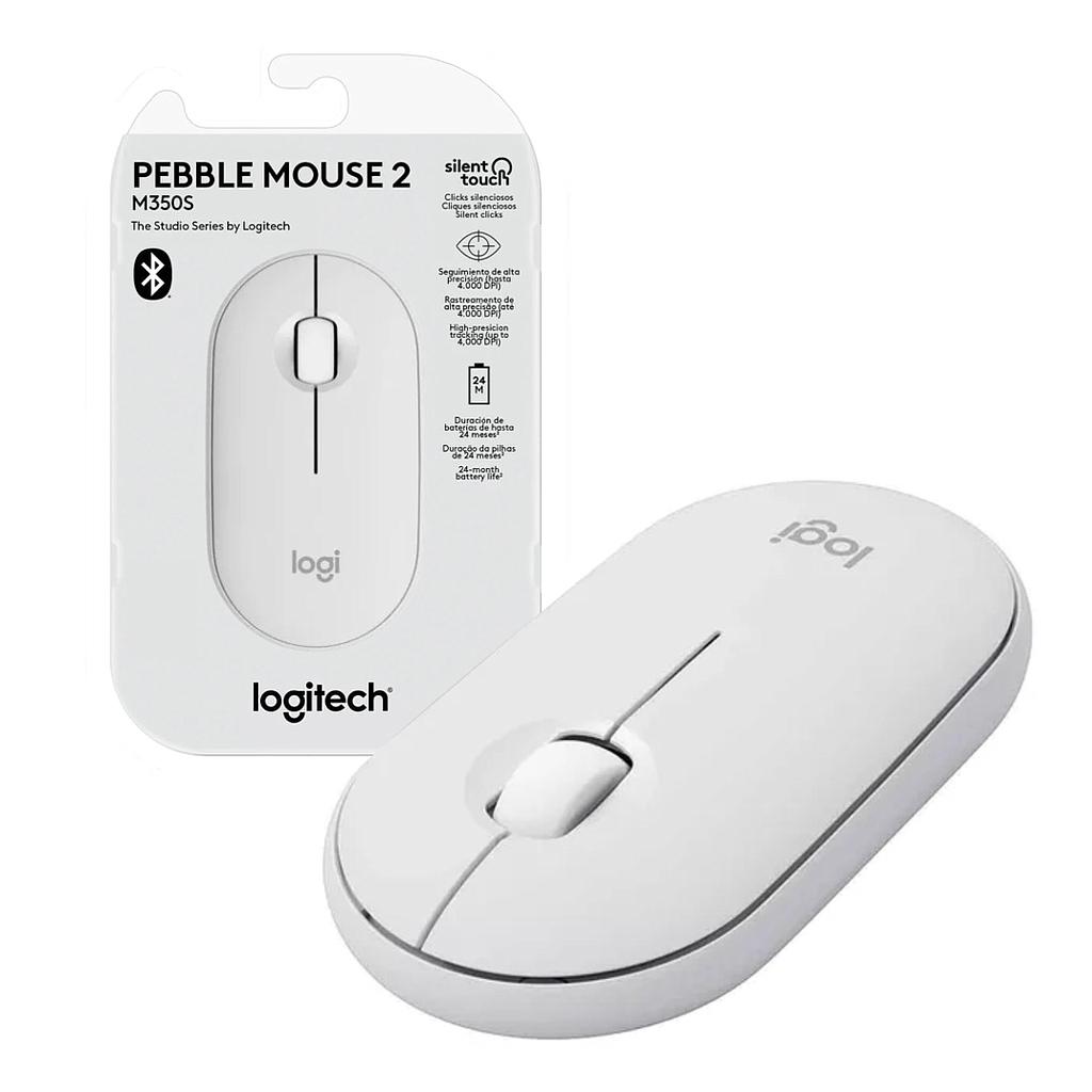 Mouse Logitech M350S Pebble 2 Bluetooth Blanco