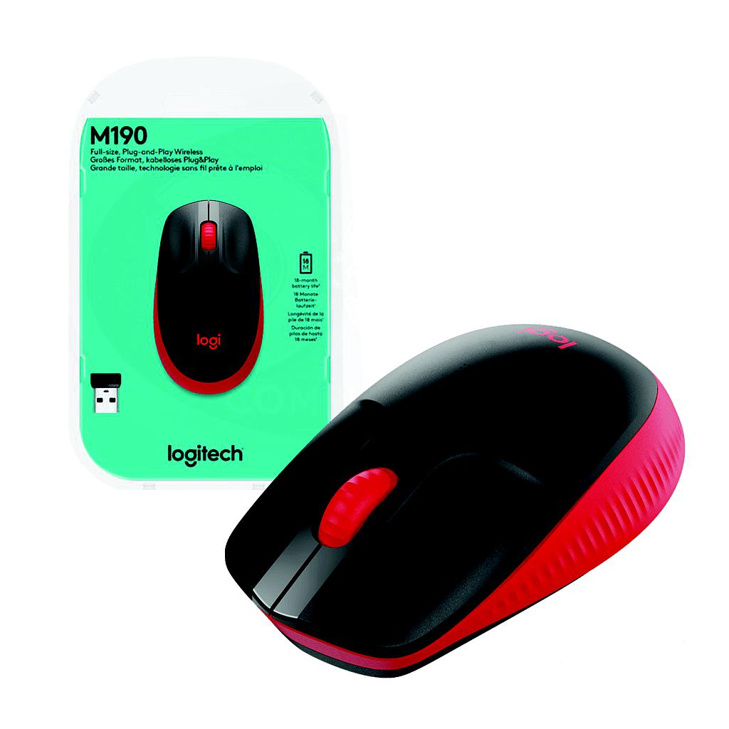 Mouse Logitech M190 inalámbrico rojo