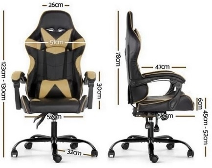 Silla Gamer ROM Negro/Amarillo Reclinable