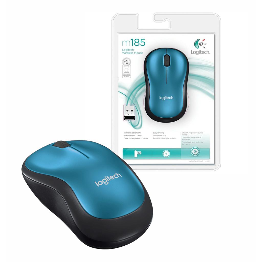 Mouse Logitech M185 inalámbrico azul