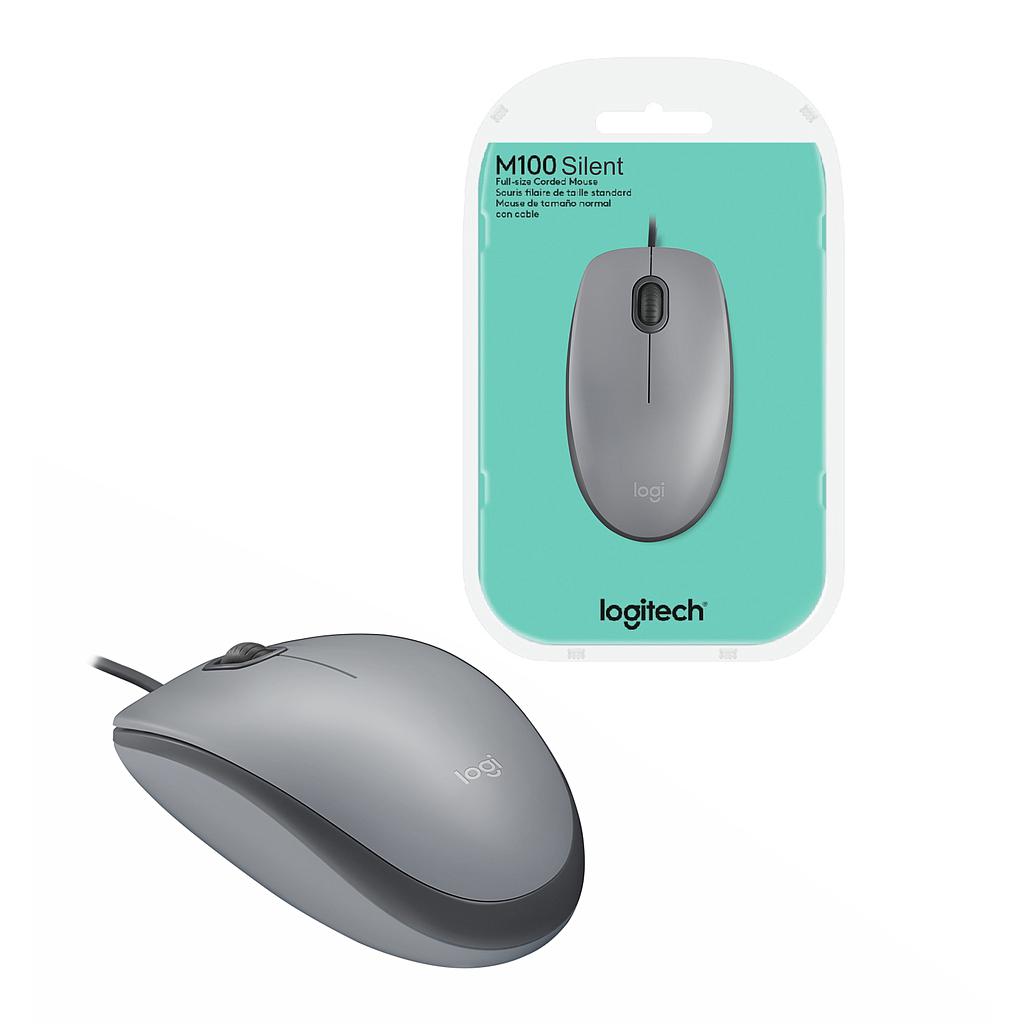 Mouse Logitech M110 Silent Óptico USB Silver