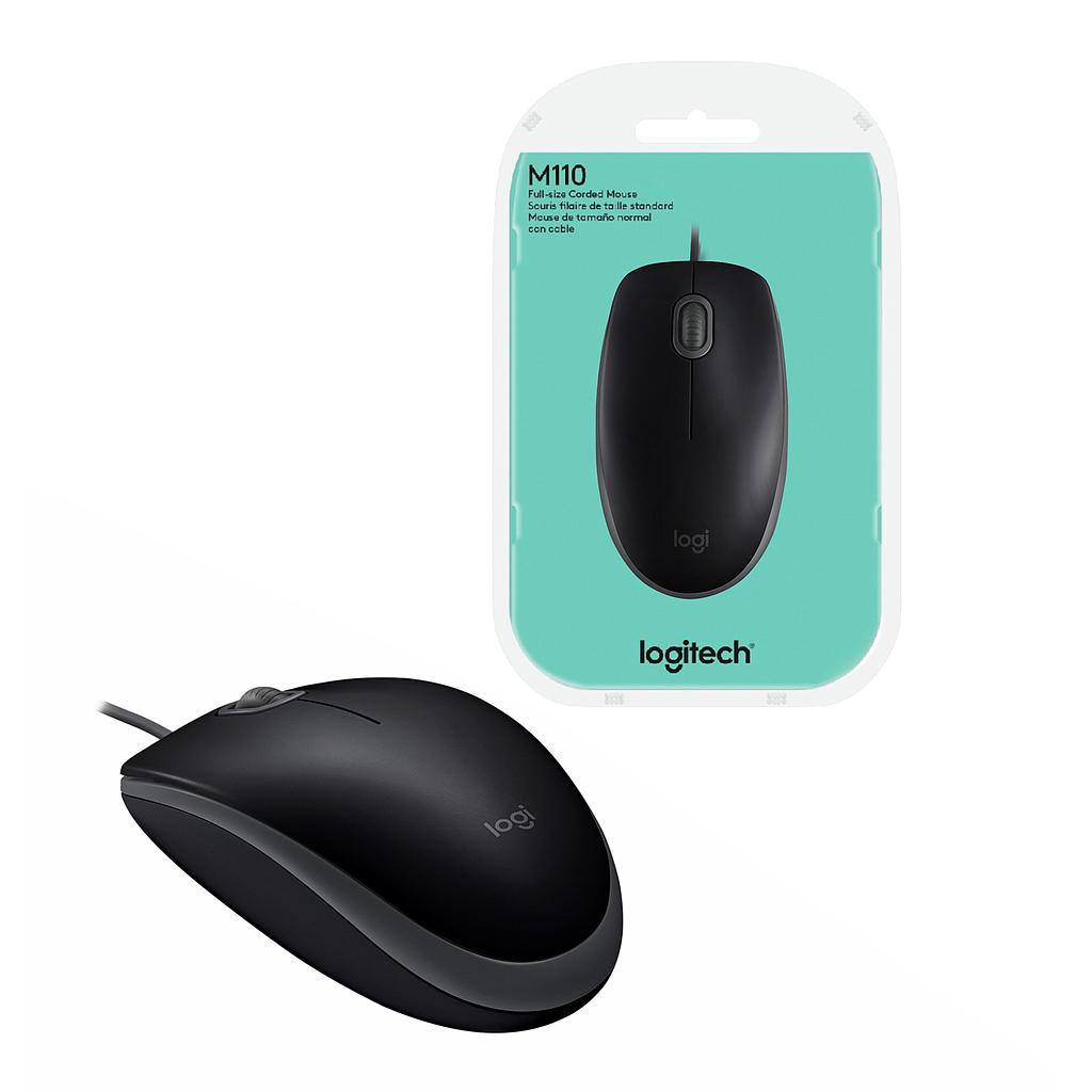 Mouse Logitech M110 Silent Óptico USB Negro