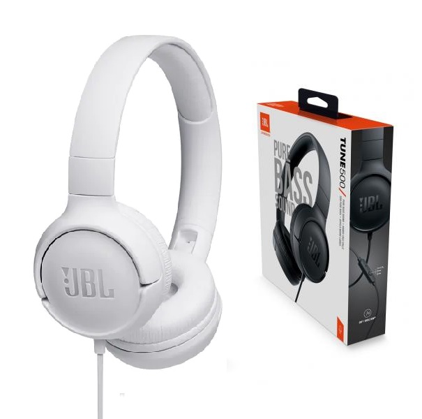 Audífonos JBL Tune 500 Sonido Pure Bass On-Ear Blancos