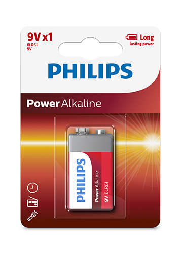 Batería Alcalina Philips 6LR61P1B/97 9V Pack Individual