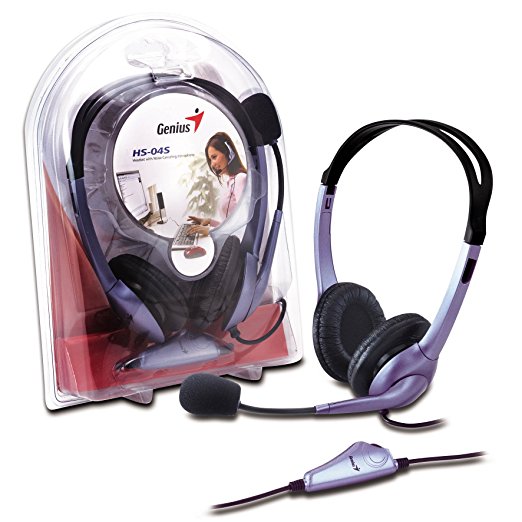 Audífonos Genius HS-04S c/Micrófono Jack 3.5mm Diadema Negro