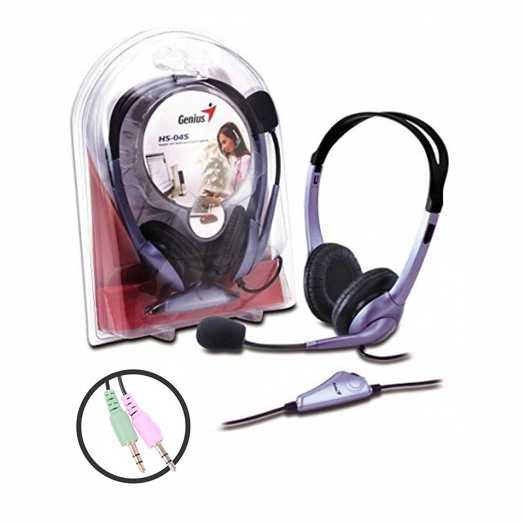 Audífonos Genius HS-04S c/Micrófono Anulación Ruido