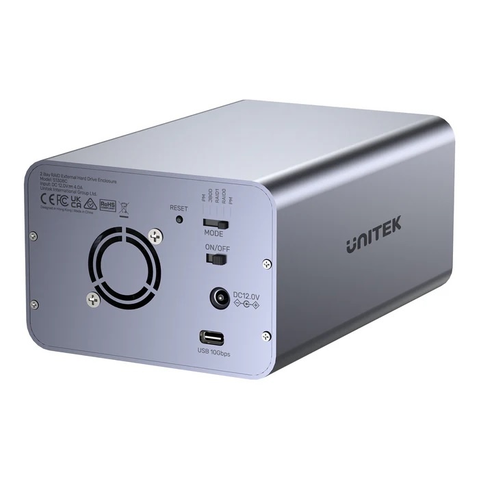 Gabinete Externo Dual Unitek USB C para 2 Discos RAID